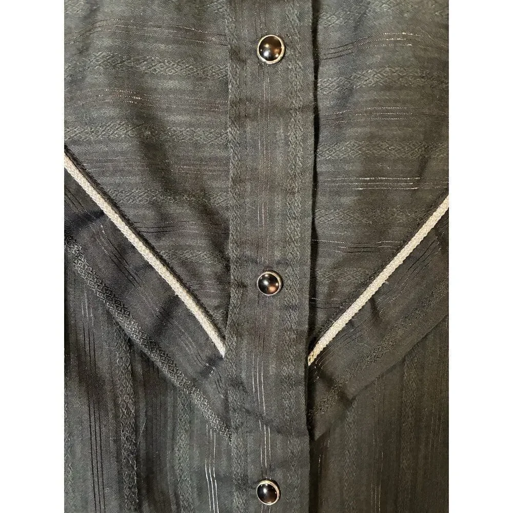 Vintage Kenny Rogers Western Collection by Karman Men Snap Button Shirt L 17/18 - Picture 2 of 8